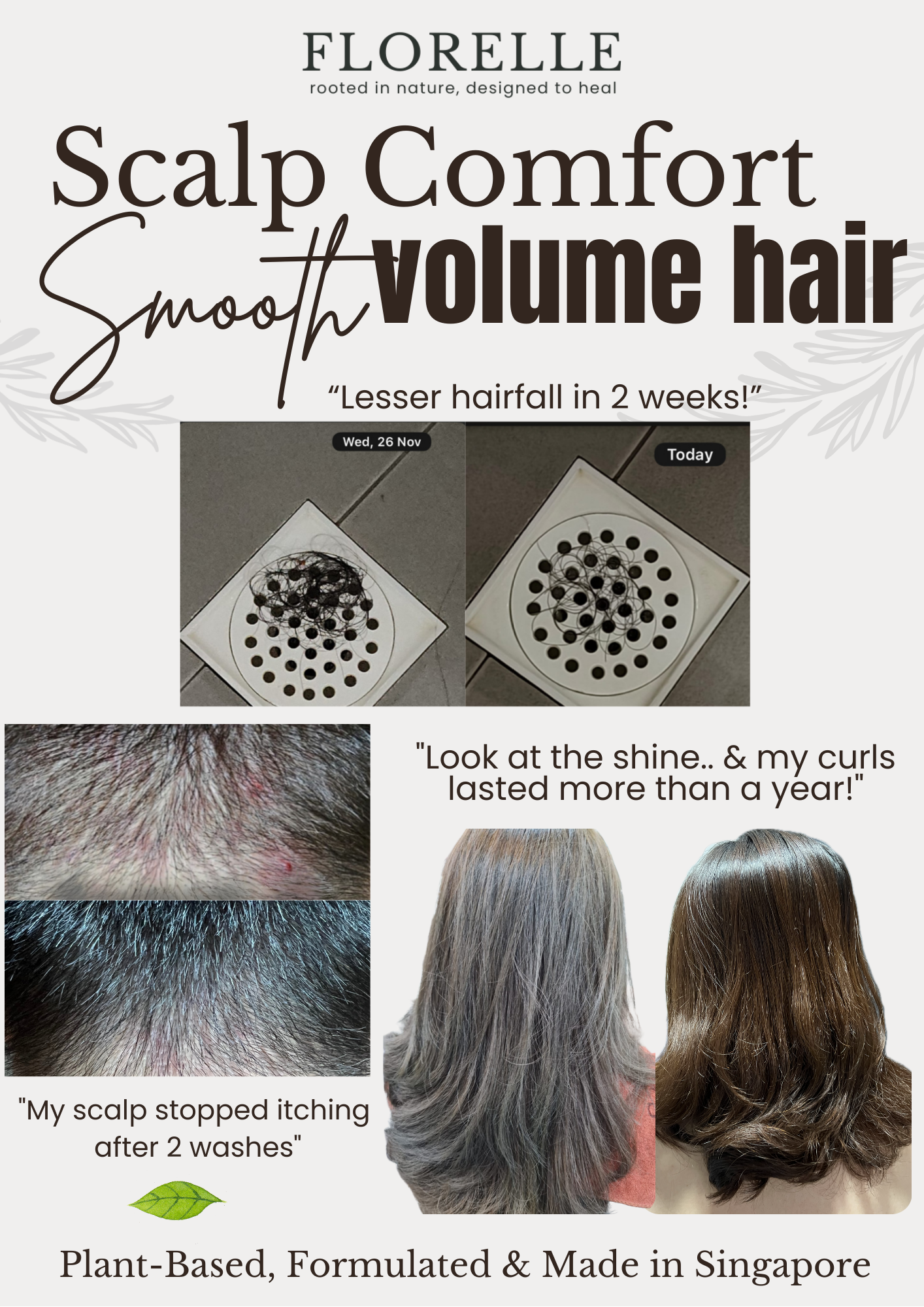 Haircare Trio — RoséMint Shampoo, RoséRenewal Conditioner & VelvetBloom Leave-On Treatment